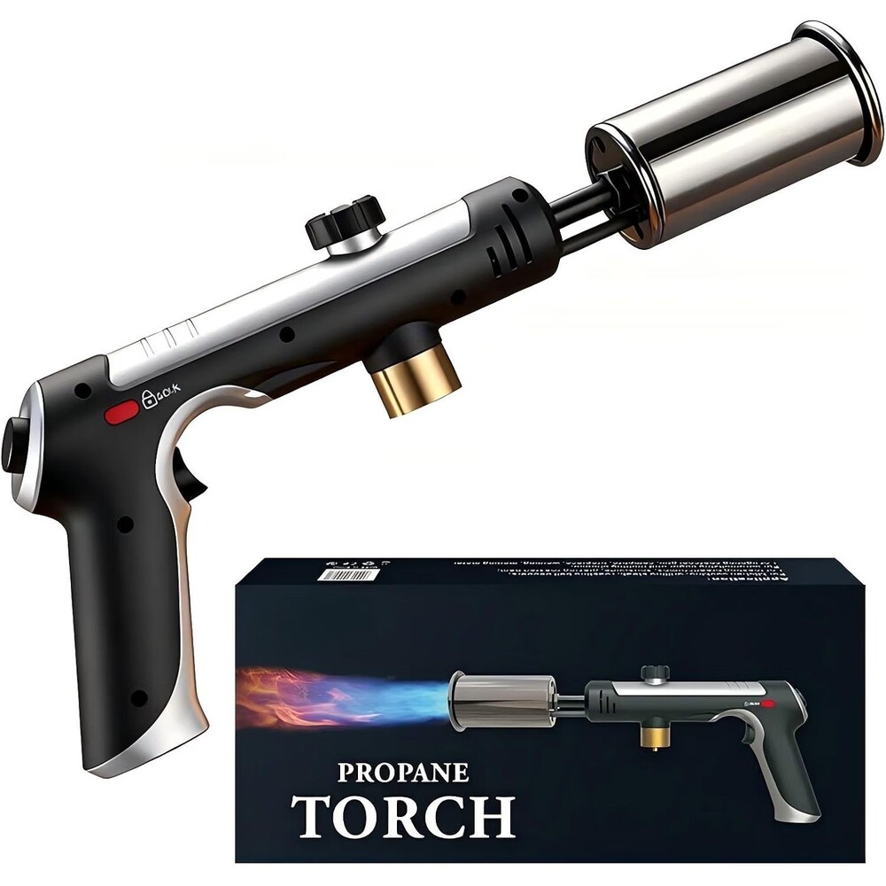 Sakerplus Propane Torch 3272°F High Heat Lighter Adjustable Flame Safety Lock